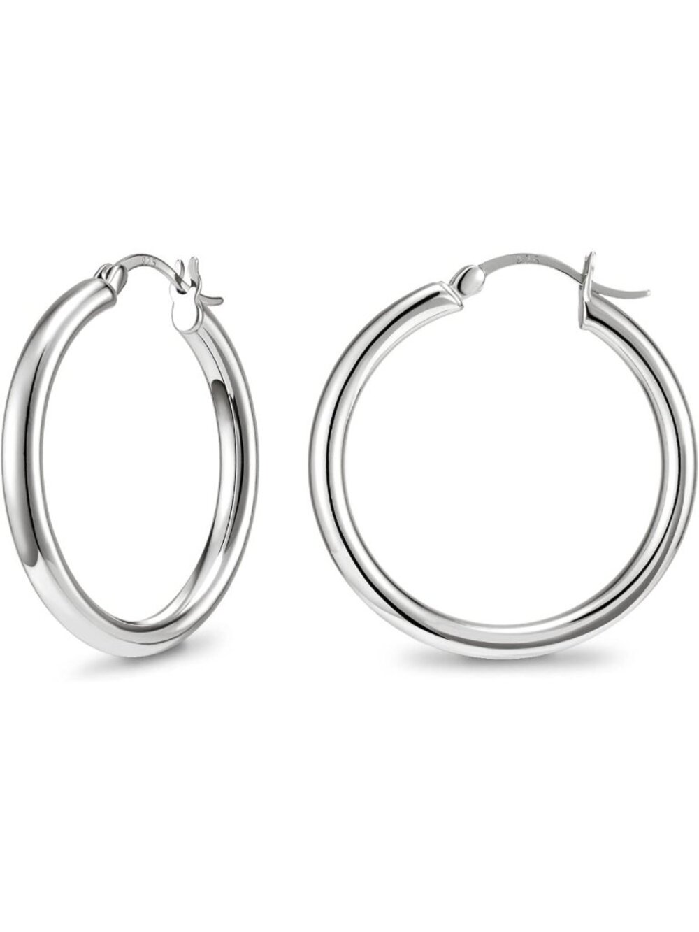 Chunky Sterling Silver Hoop Earrings - 925 Huggie Style for Women, Multiple